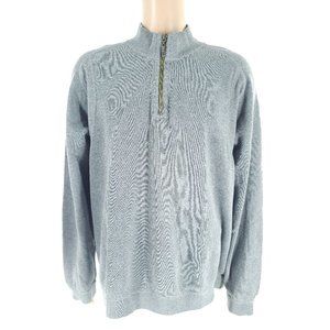 Tommy Bahama Men Sweater 1/3 Zip Pullover Long Sleeves Gray Size 3XL